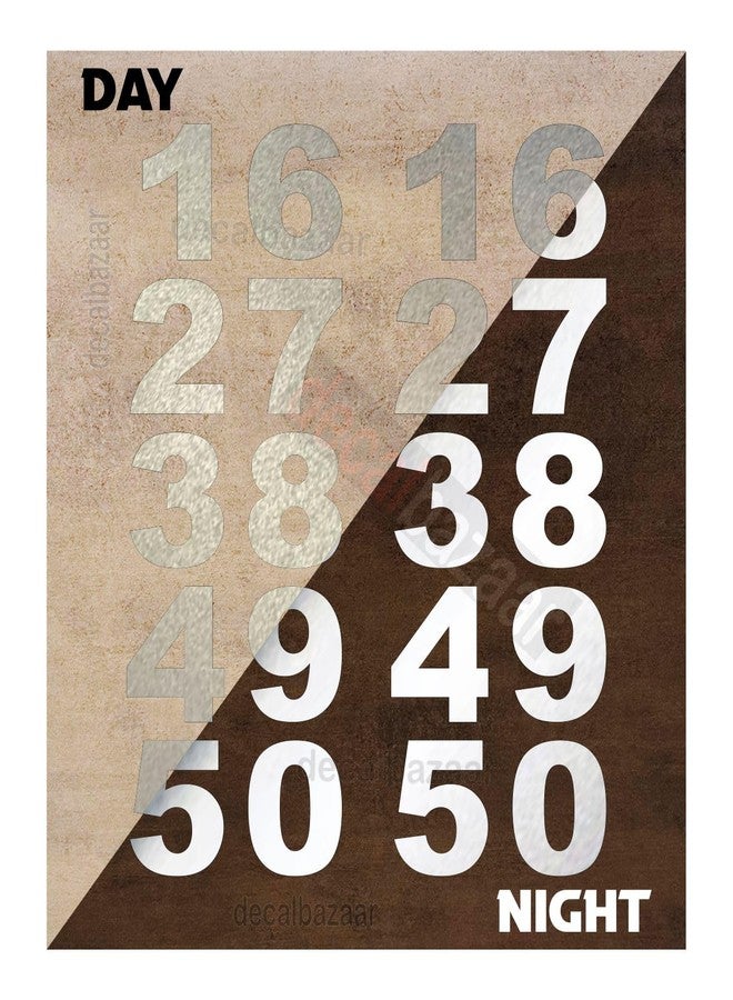 decalbazaar Number Vinyl Sticker Height 2 Inches Reflective Silver (Set 2), (Code 20) - Image 1